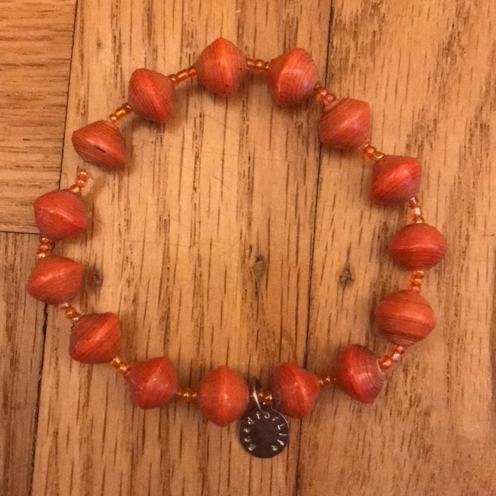 Orange beaded bracelet